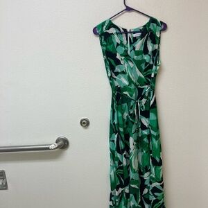 CALVIN KLEIN GreenLeaf Print Wrap MaxiDress (14)